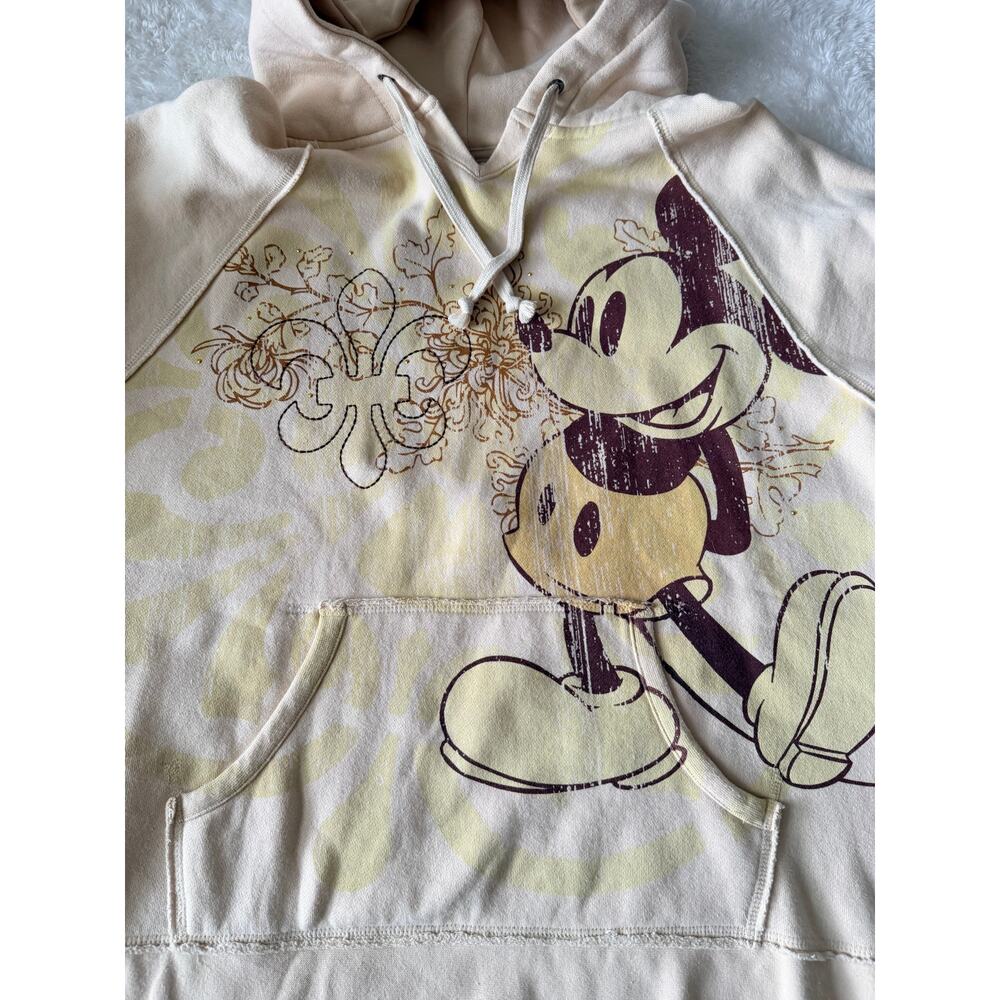 Walt Disney World Mickey Mouse Cream Hoodie XL Disney Parks Pullover Y2K